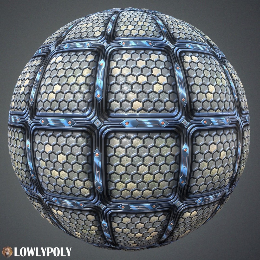 Stylized Sci-Fi Textures 3D Model – PBR Game Asset, PNG - View 9