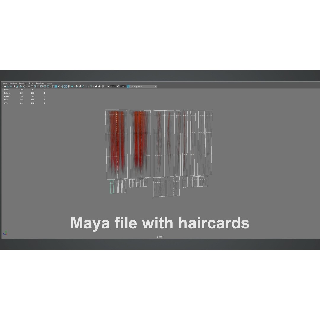 Realistic Hair Texture 3D Model – PBR Hair Cards, 4K & 2K Textures
