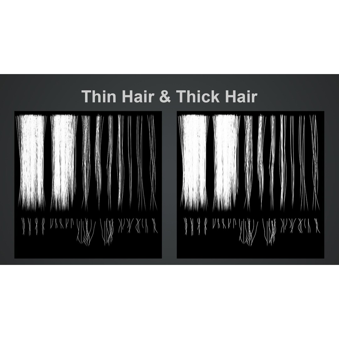 Realistic Hair Texture 3D Model – PBR Hair Cards, 4K & 2K Textures - View 5