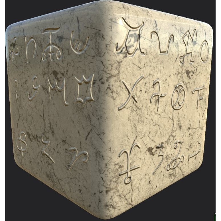 Ancient Magical Scripts 3D Model – High-Resolution Alpha Brushes, PBR Textures - View 10