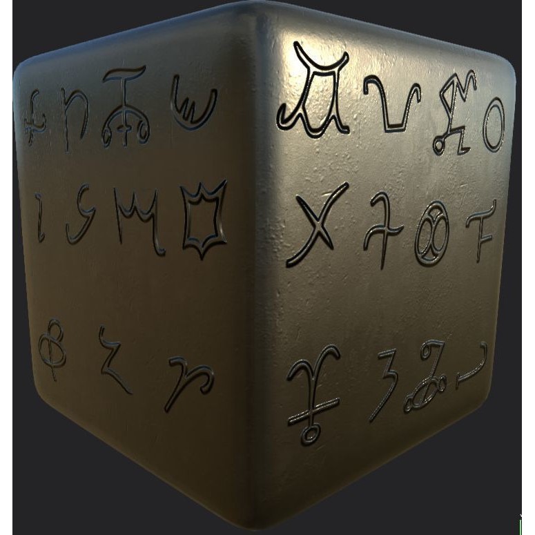 Ancient Magical Scripts 3D Model – High-Resolution Alpha Brushes, PBR Textures - View 11