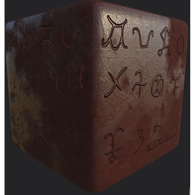 Ancient Magical Scripts 3D Model – High-Resolution Alpha Brushes, PBR Textures - View 12