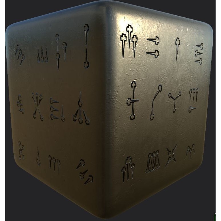 Ancient Magical Scripts 3D Model – High-Resolution Alpha Brushes, PBR Textures - View 20