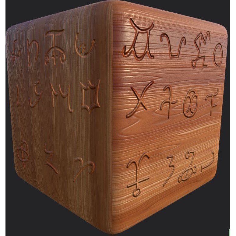 Ancient Magical Scripts 3D Model – High-Resolution Alpha Brushes, PBR Textures - View 23