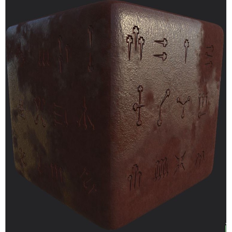 Ancient Magical Scripts 3D Model – High-Resolution Alpha Brushes, PBR Textures - View 25