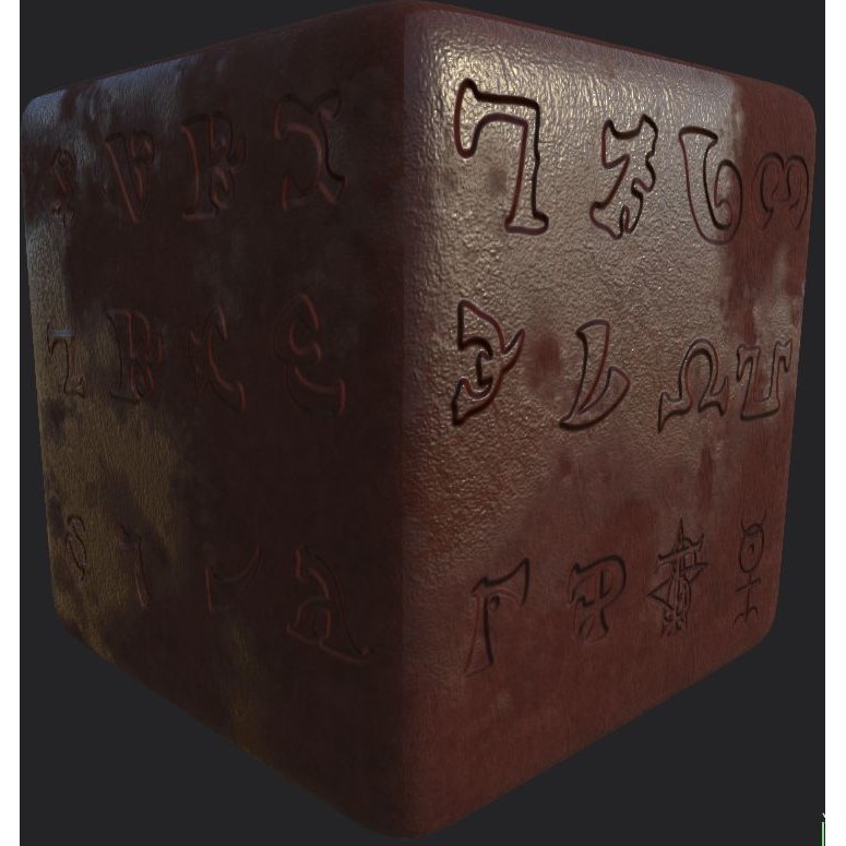 Ancient Magical Scripts 3D Model – High-Resolution Alpha Brushes, PBR Textures - View 26