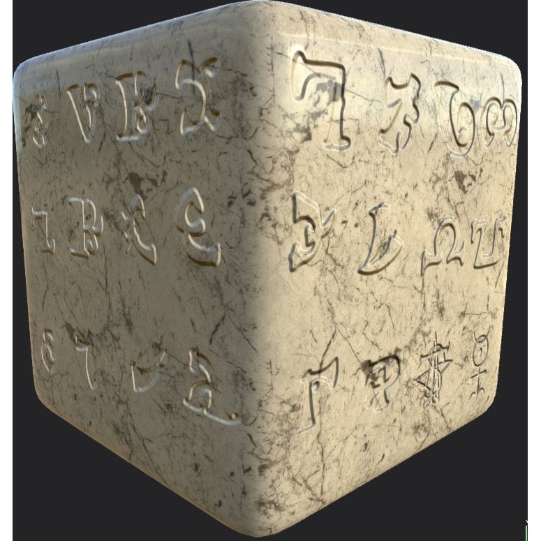 Ancient Magical Scripts 3D Model – High-Resolution Alpha Brushes, PBR Textures - View 27