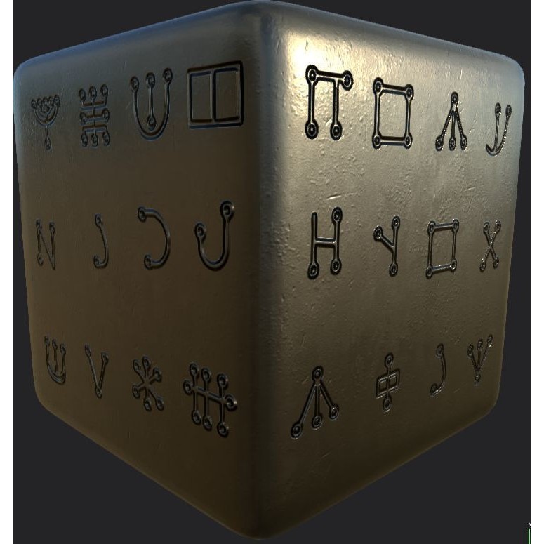 Ancient Magical Scripts 3D Model – High-Resolution Alpha Brushes, PBR Textures - View 40