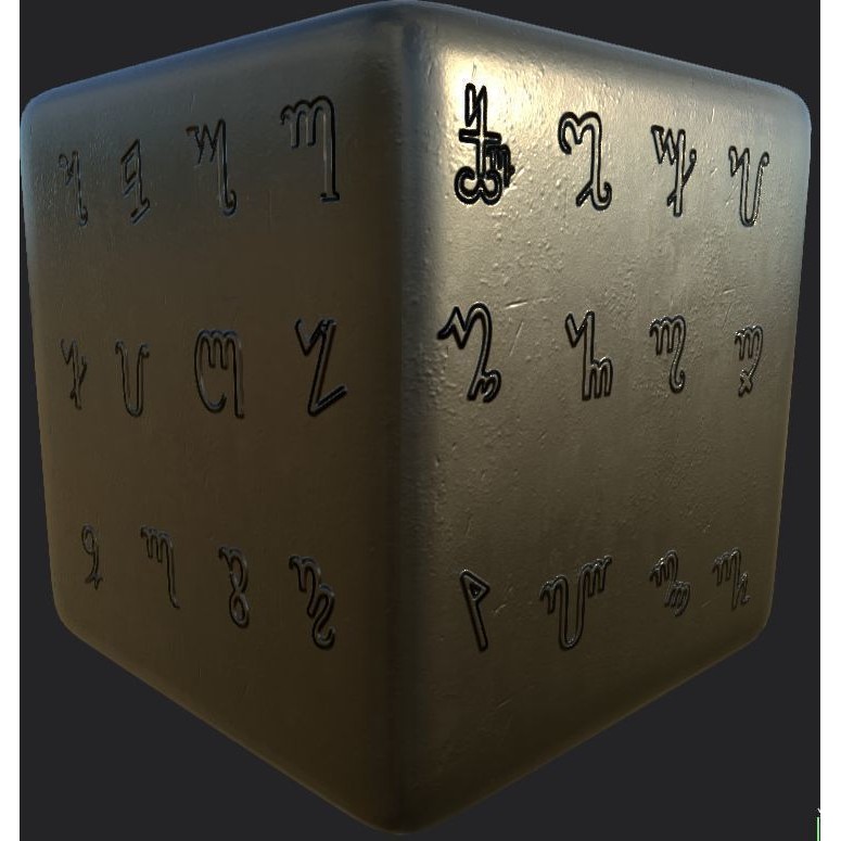 Ancient Magical Scripts 3D Model – High-Resolution Alpha Brushes, PBR Textures - View 54