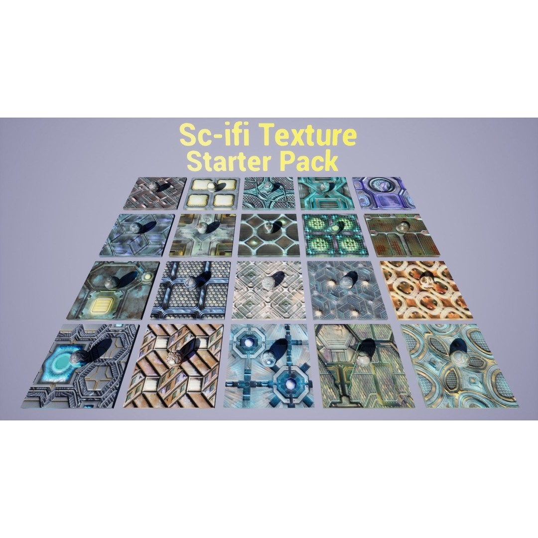 Sci-fi Textures 3D Model – Hand Painted PBR Textures, PNG - View 3