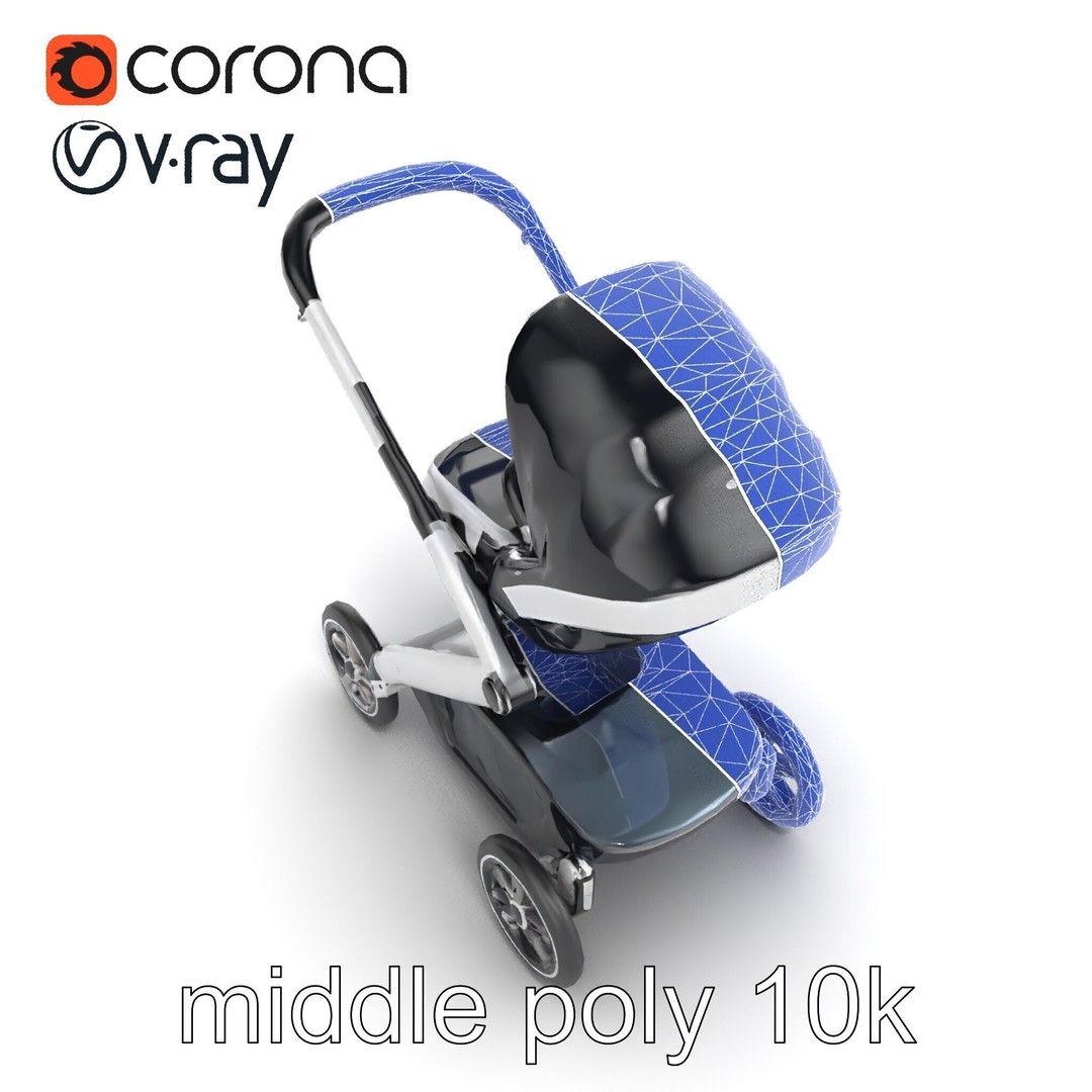 Futuristic Smart Stroller 3D Model – Low Poly PBR Game Asset, FBX - View 13