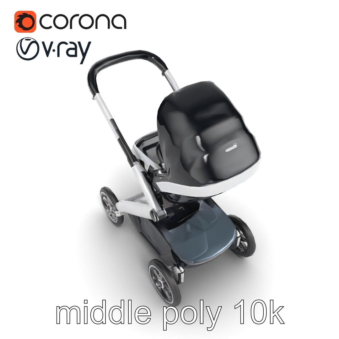 Futuristic Smart Stroller 3D Model – Low Poly PBR Game Asset, FBX - View 16