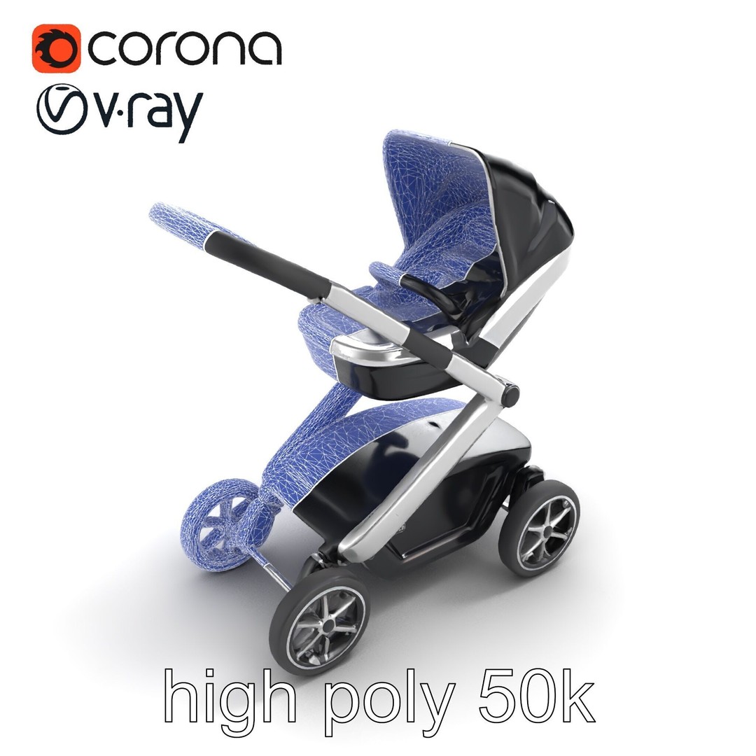 Futuristic Smart Stroller 3D Model – Low Poly PBR Game Asset, FBX - View 19