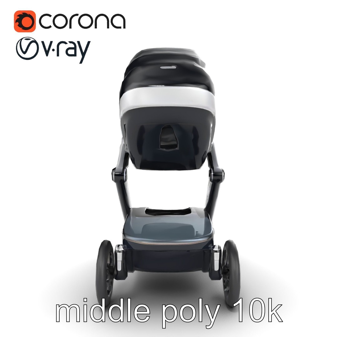 Futuristic Smart Stroller 3D Model – Low Poly PBR Game Asset, FBX - View 25
