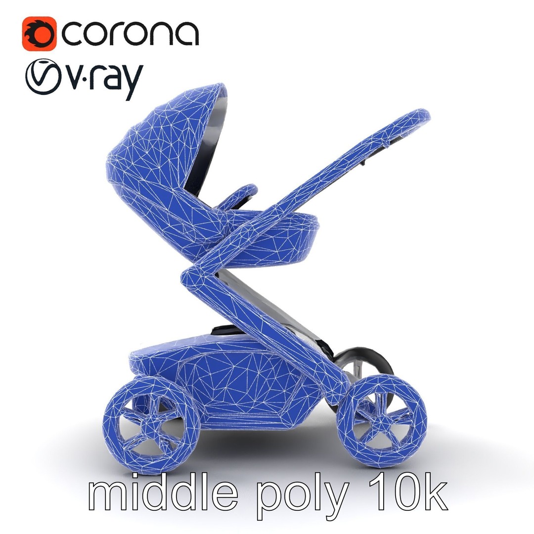 Futuristic Smart Stroller 3D Model – Low Poly PBR Game Asset, FBX - View 26