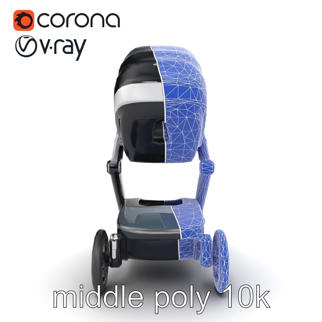Futuristic Smart Stroller 3D Model – Low Poly PBR Game Asset, FBX - View 27