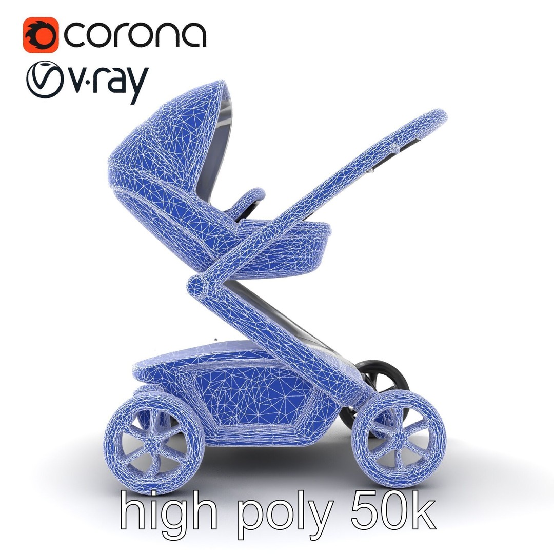 Futuristic Smart Stroller 3D Model – Low Poly PBR Game Asset, FBX - View 30