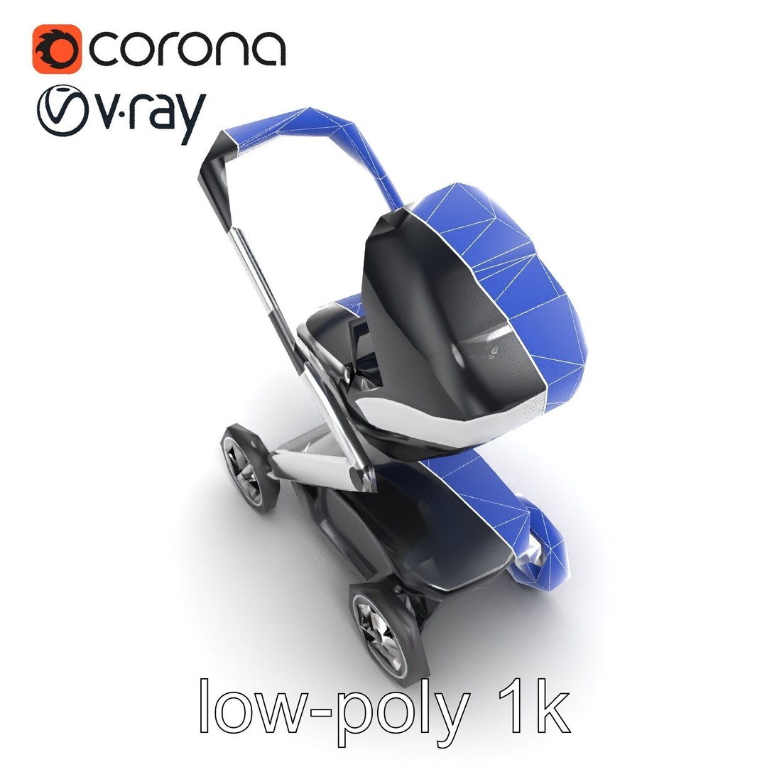 Futuristic Smart Stroller 3D Model – Low Poly PBR Game Asset, FBX - View 31