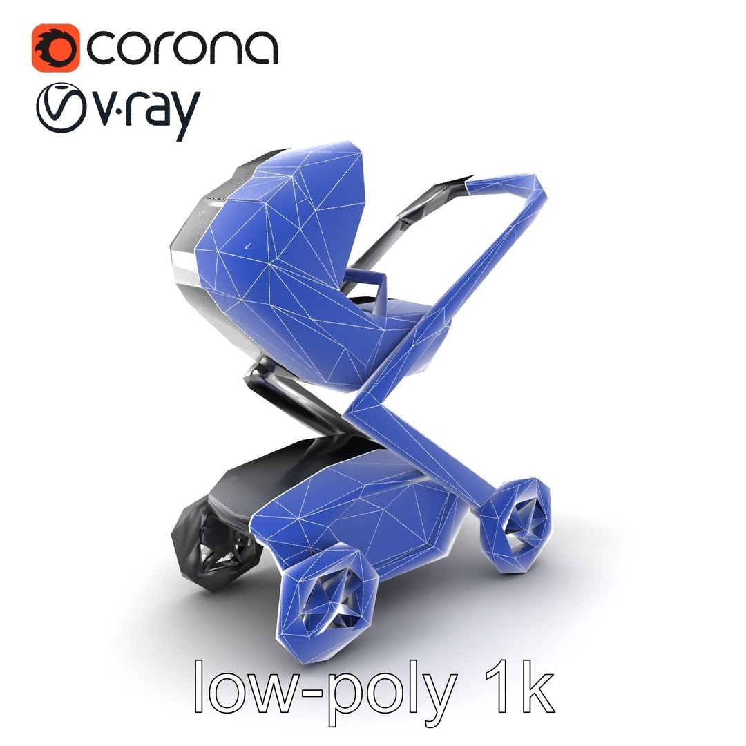 Futuristic Smart Stroller 3D Model – Low Poly PBR Game Asset, FBX - View 8