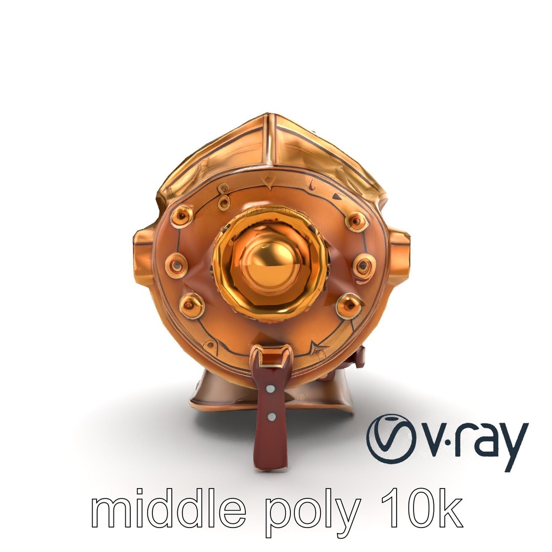 Steampunk Knight Armor 3D Model – Vintage Aesthetic, Low Poly, FBX