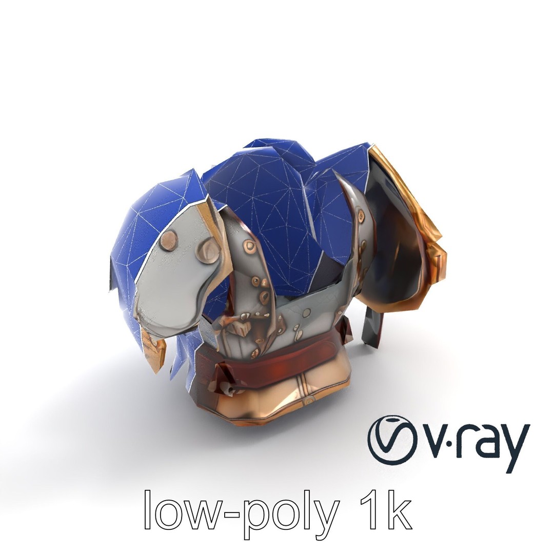 Steampunk Knight Armor 3D Model – Vintage Aesthetic, Low Poly, FBX - View 15