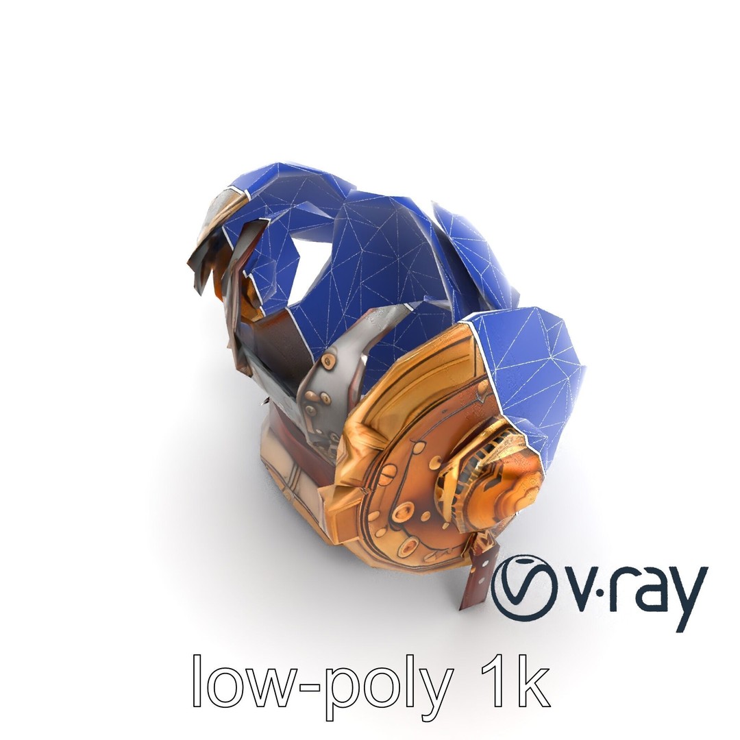 Steampunk Knight Armor 3D Model – Vintage Aesthetic, Low Poly, FBX - View 17