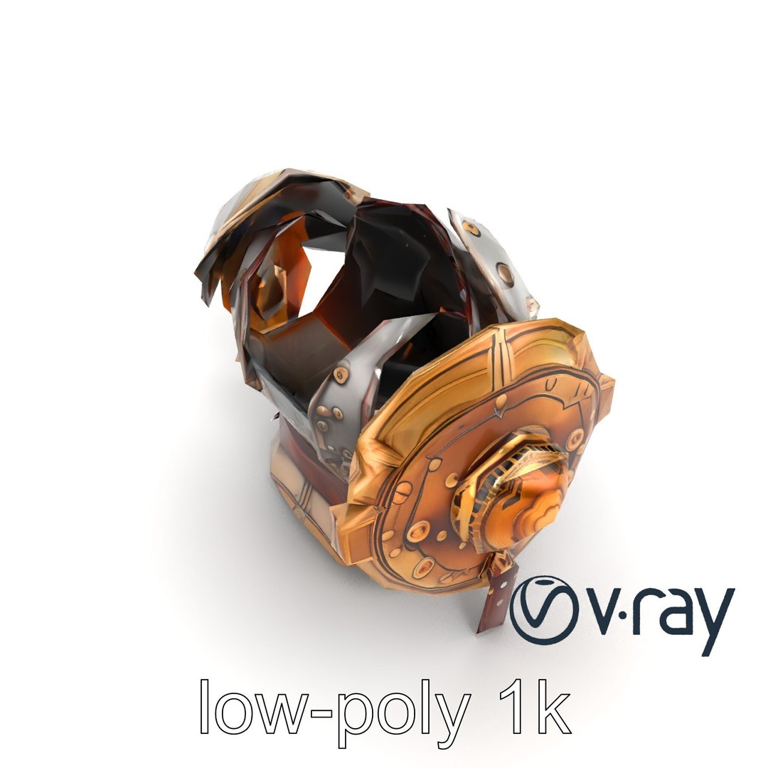 Steampunk Knight Armor 3D Model – Vintage Aesthetic, Low Poly, FBX - View 19