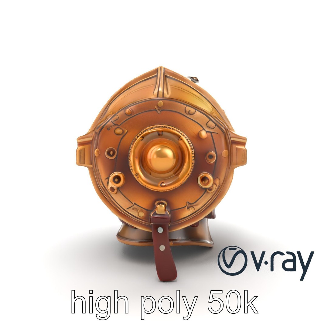 Steampunk Knight Armor 3D Model – Vintage Aesthetic, Low Poly, FBX - View 21