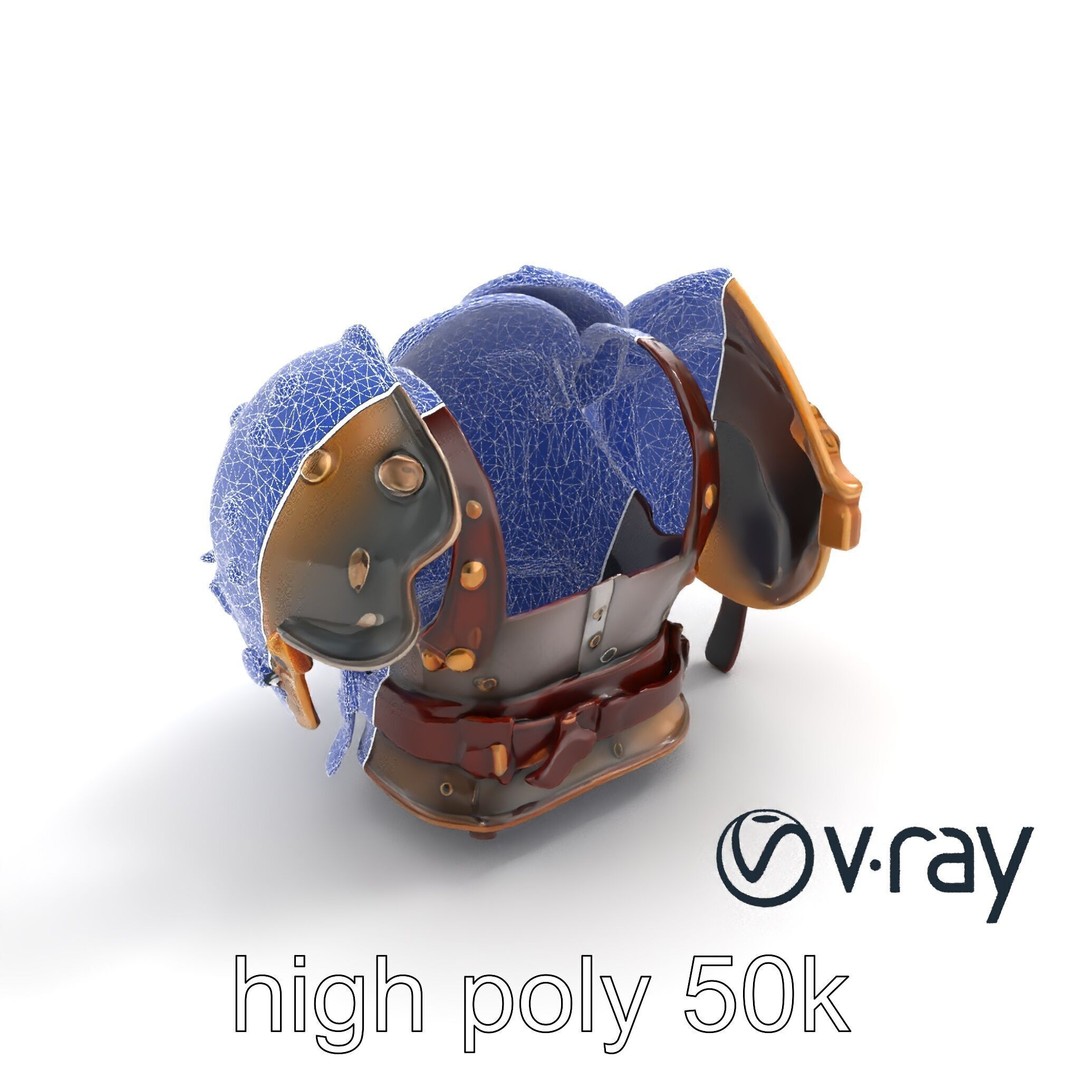 Steampunk Knight Armor 3D Model – Vintage Aesthetic, Low Poly, FBX - View 23