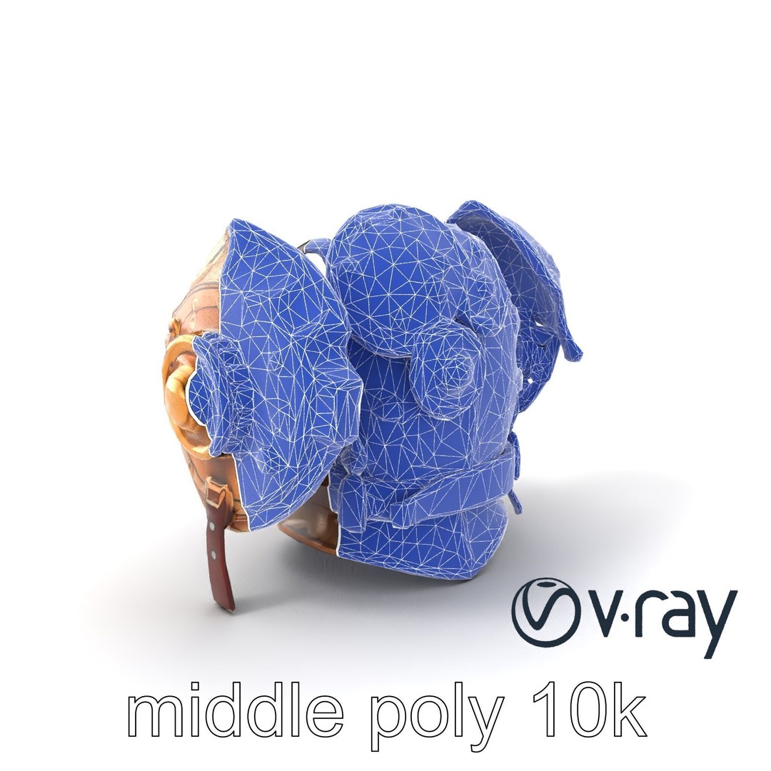 Steampunk Knight Armor 3D Model – Vintage Aesthetic, Low Poly, FBX - View 24