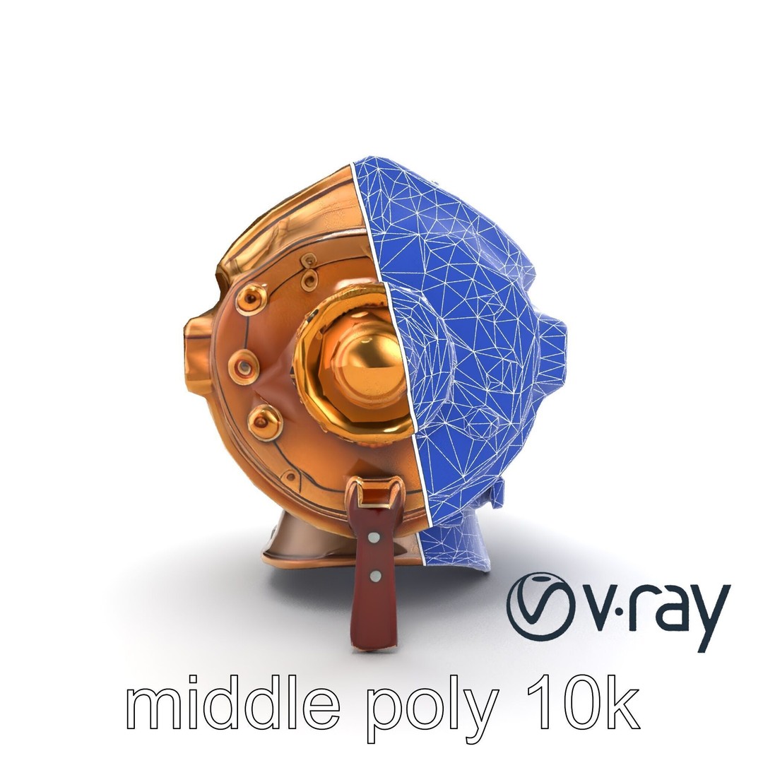Steampunk Knight Armor 3D Model – Vintage Aesthetic, Low Poly, FBX - View 32