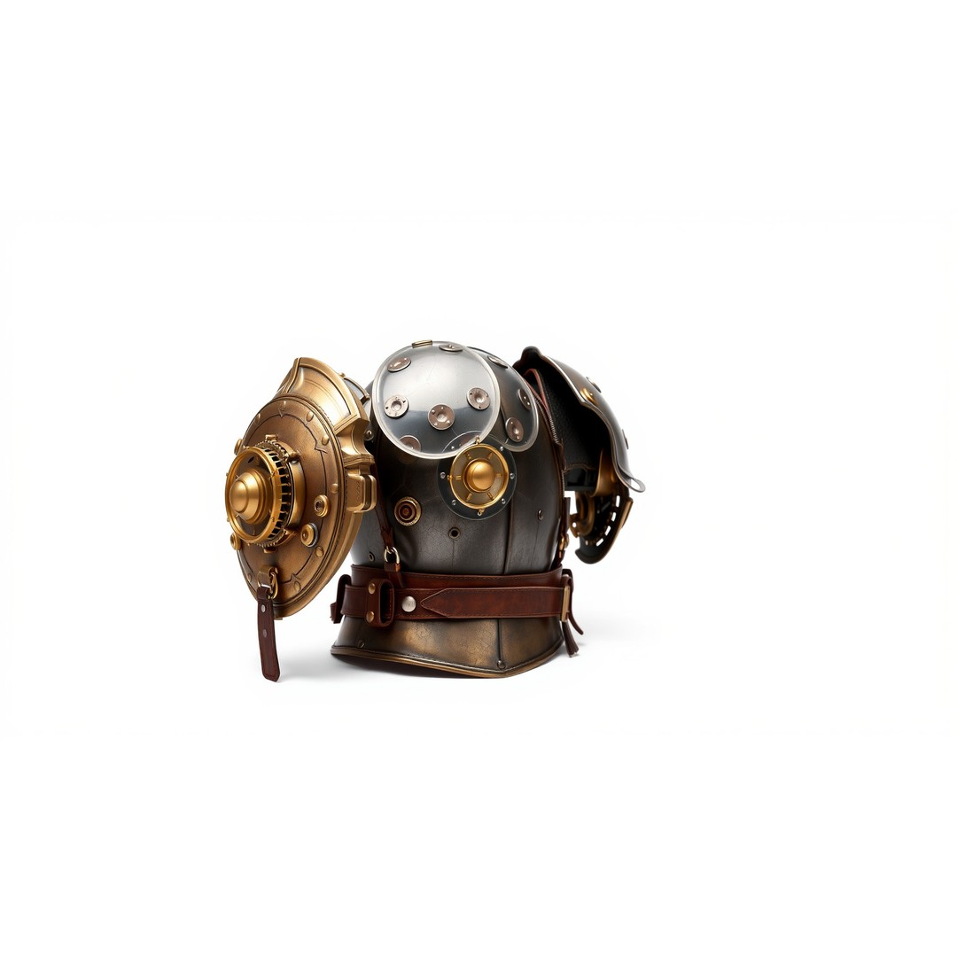 Steampunk Knight Armor 3D Model – Vintage Aesthetic, Low Poly, FBX - View 5