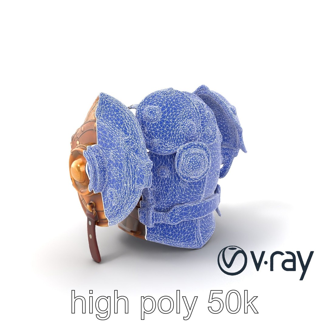 Steampunk Knight Armor 3D Model – Vintage Aesthetic, Low Poly, FBX - View 9