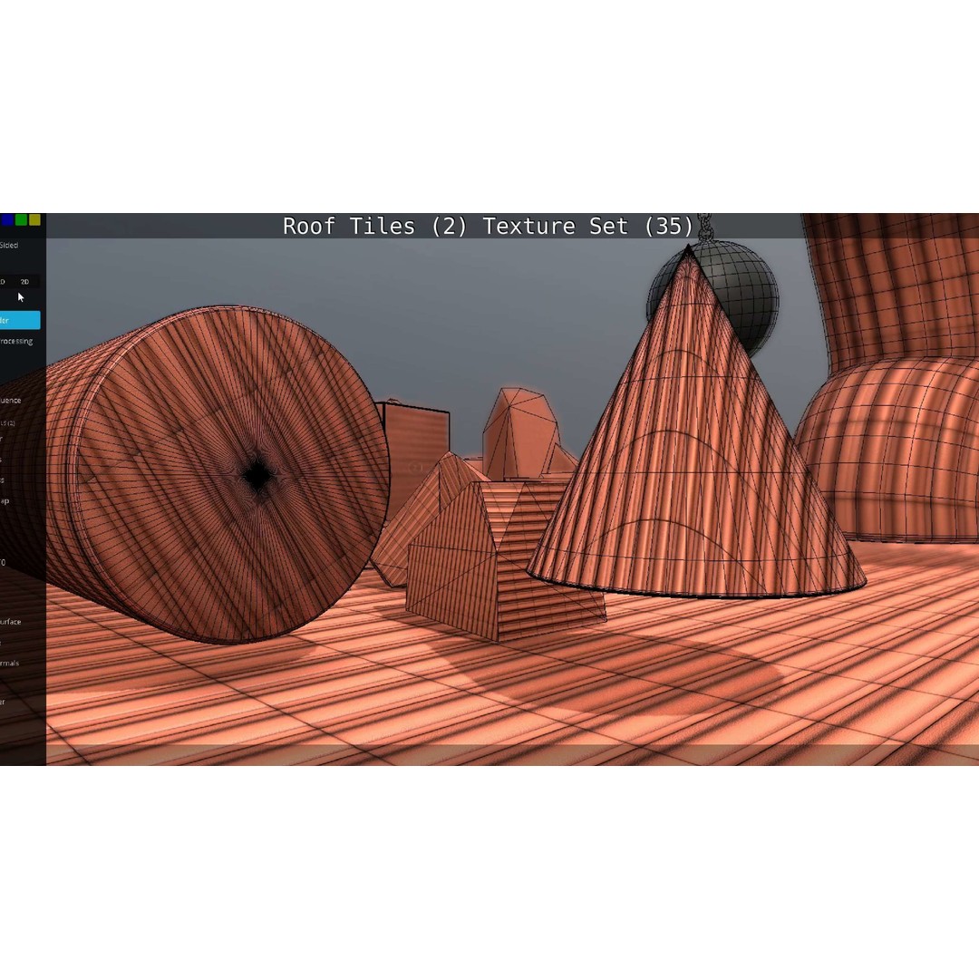 Roof Tiles 3D Model – PBR Texture Set, 4K Resolution - View 100