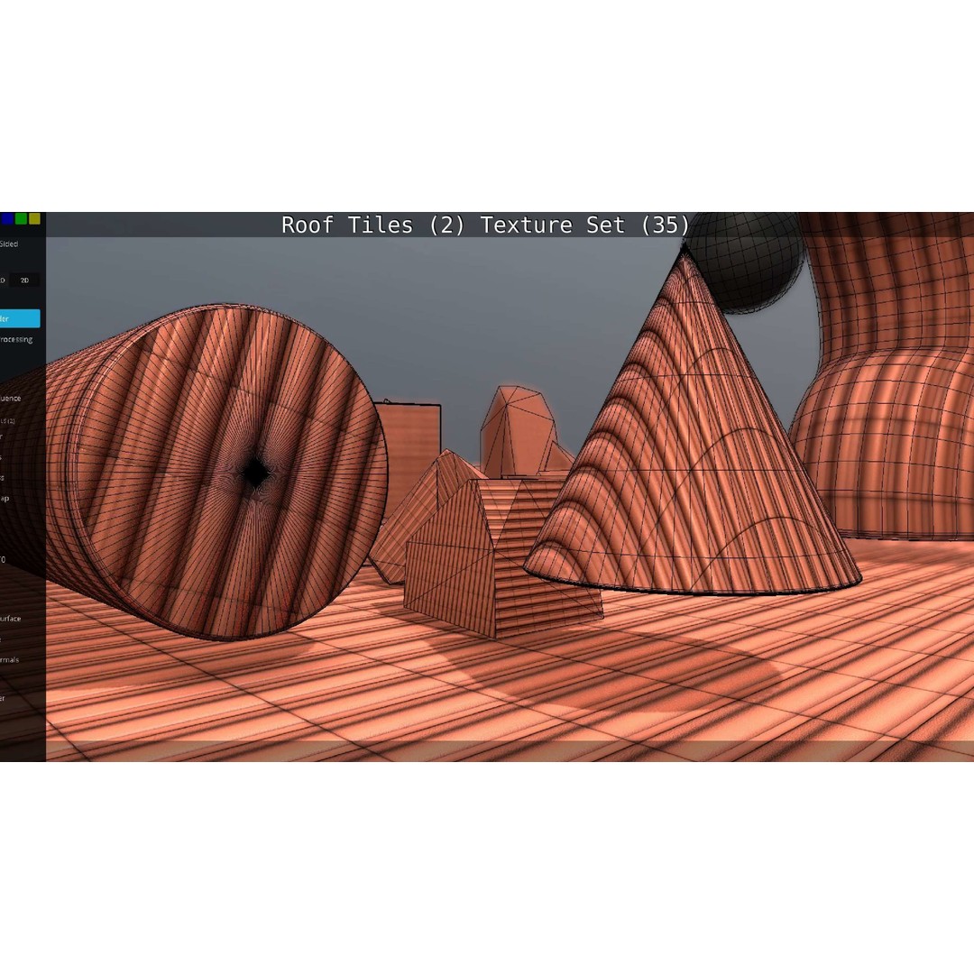 Roof Tiles 3D Model – PBR Texture Set, 4K Resolution - View 102