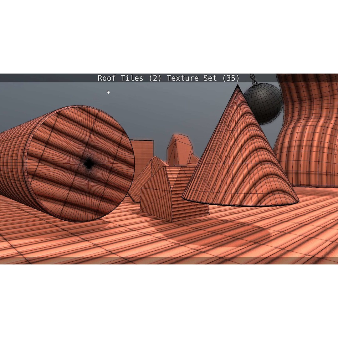 Roof Tiles 3D Model – PBR Texture Set, 4K Resolution - View 105