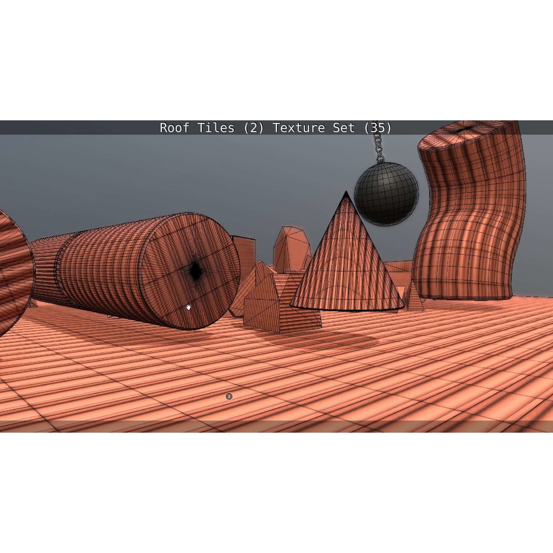 Roof Tiles 3D Model – PBR Texture Set, 4K Resolution - View 106