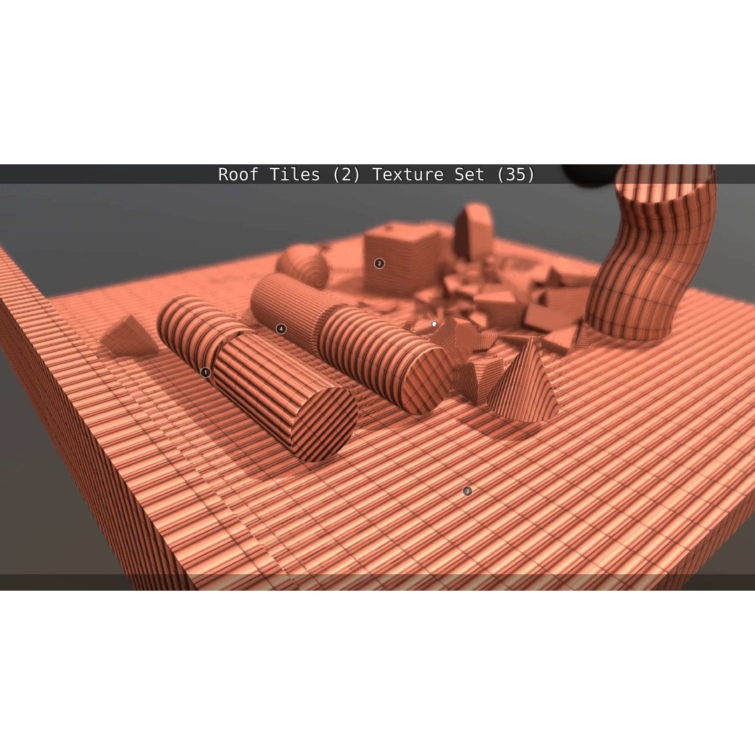 Roof Tiles 3D Model – PBR Texture Set, 4K Resolution - View 11