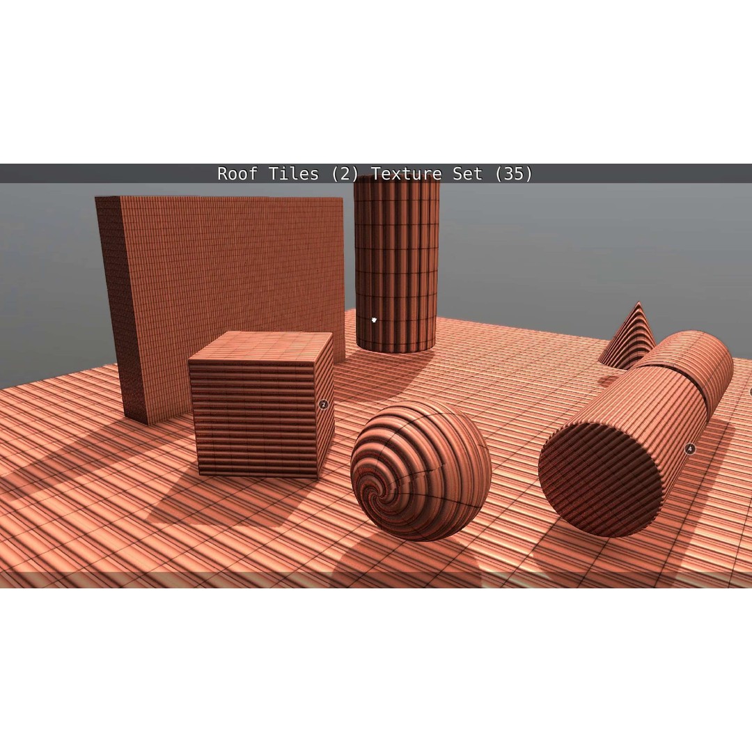 Roof Tiles 3D Model – PBR Texture Set, 4K Resolution - View 112