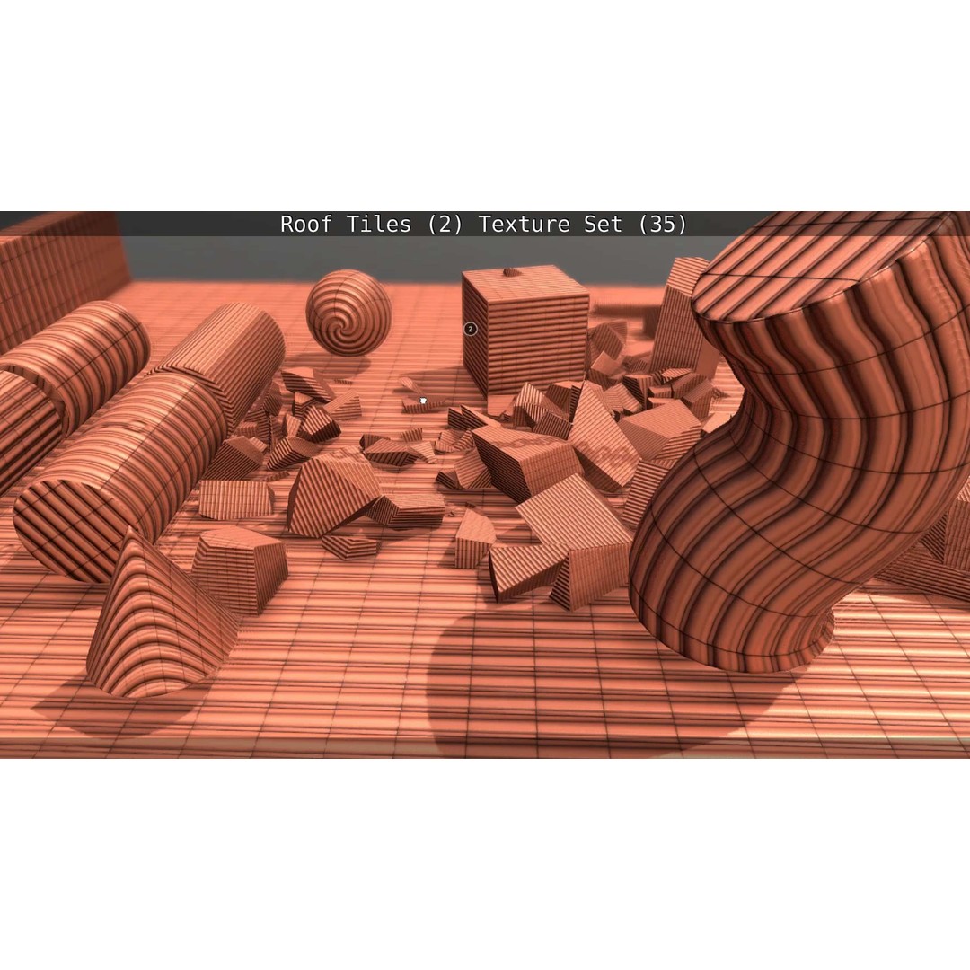 Roof Tiles 3D Model – PBR Texture Set, 4K Resolution - View 12