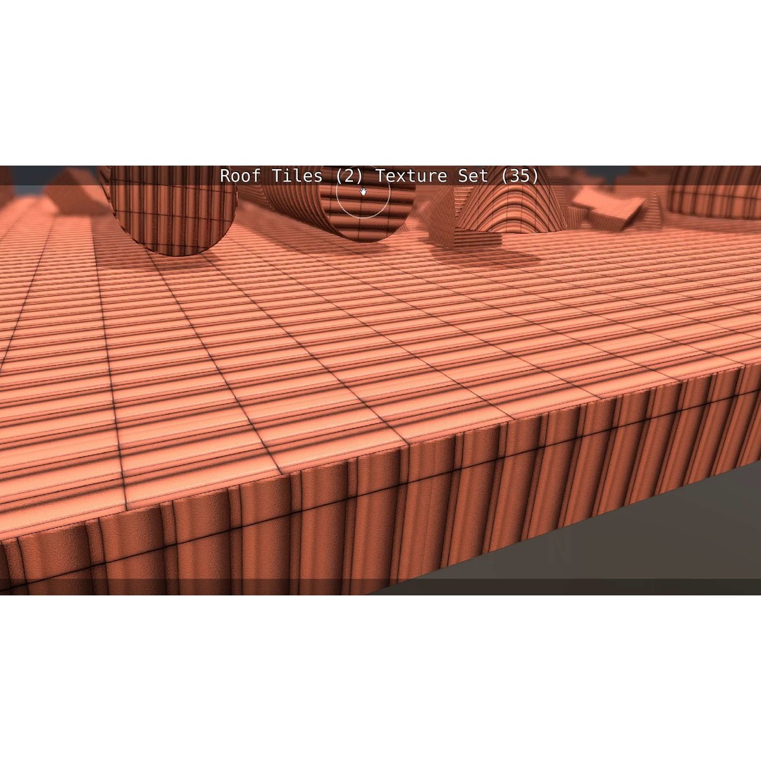 Roof Tiles 3D Model – PBR Texture Set, 4K Resolution - View 128