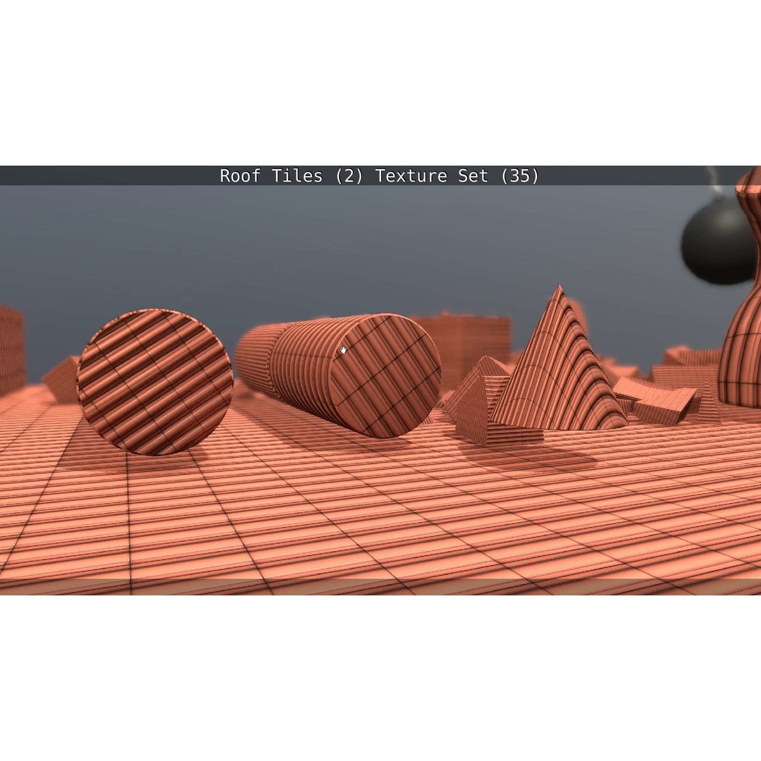 Roof Tiles 3D Model – PBR Texture Set, 4K Resolution - View 129