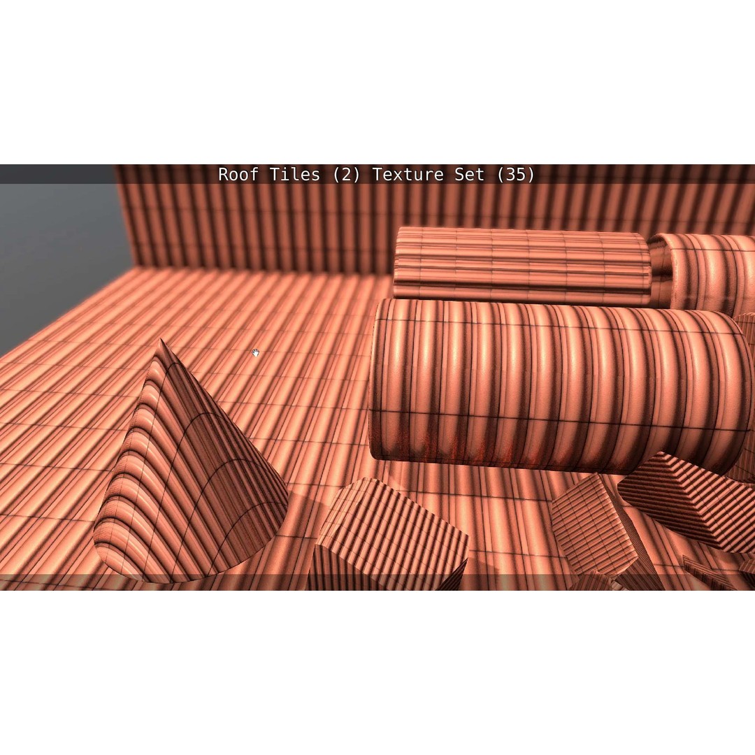 Roof Tiles 3D Model – PBR Texture Set, 4K Resolution - View 130