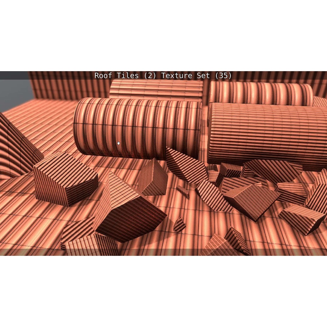 Roof Tiles 3D Model – PBR Texture Set, 4K Resolution - View 131