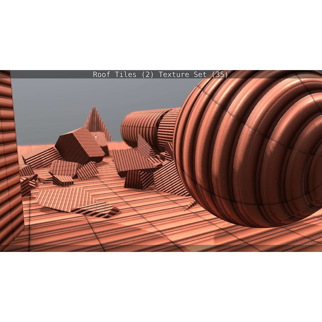 Roof Tiles 3D Model – PBR Texture Set, 4K Resolution - View 132