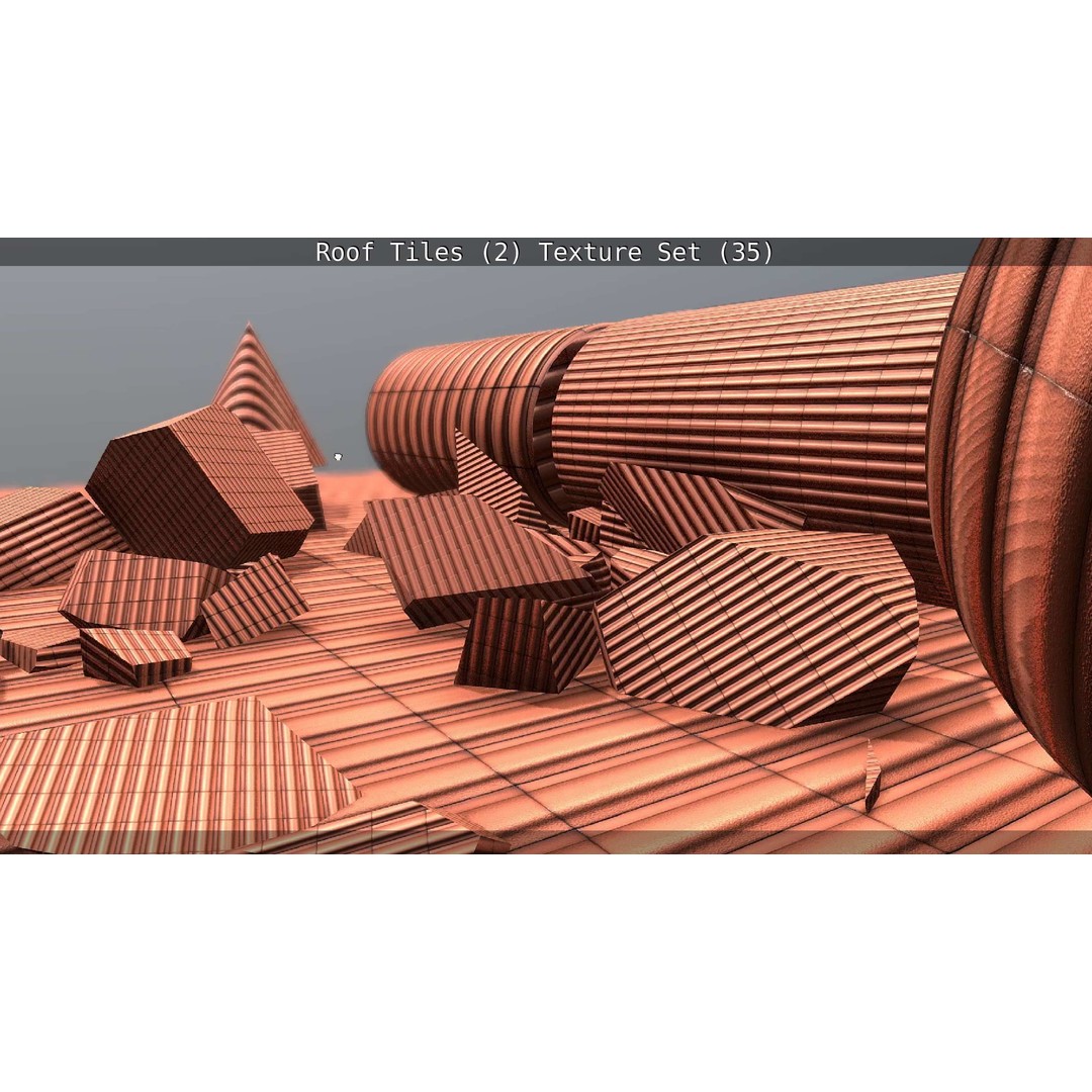 Roof Tiles 3D Model – PBR Texture Set, 4K Resolution - View 133