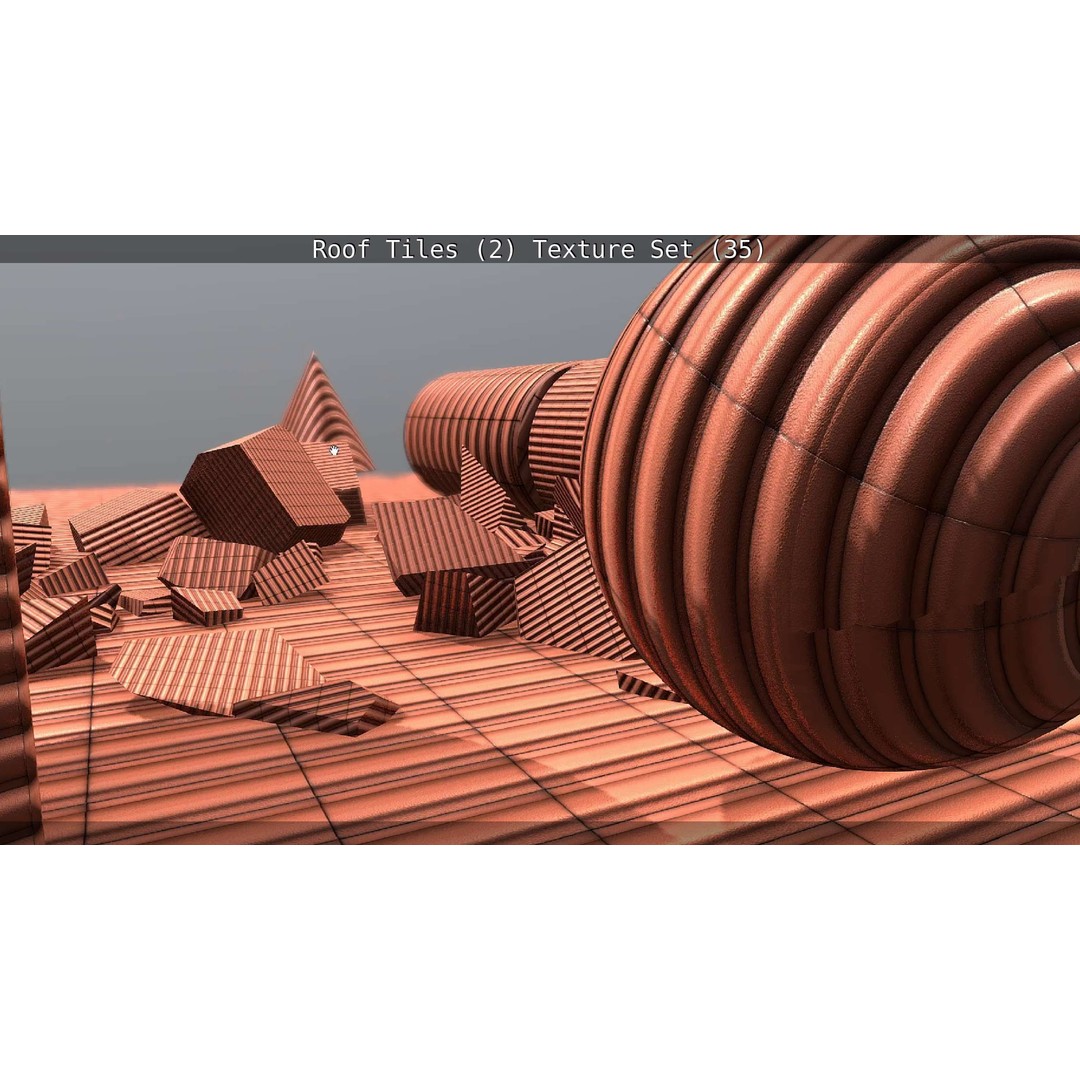 Roof Tiles 3D Model – PBR Texture Set, 4K Resolution - View 136