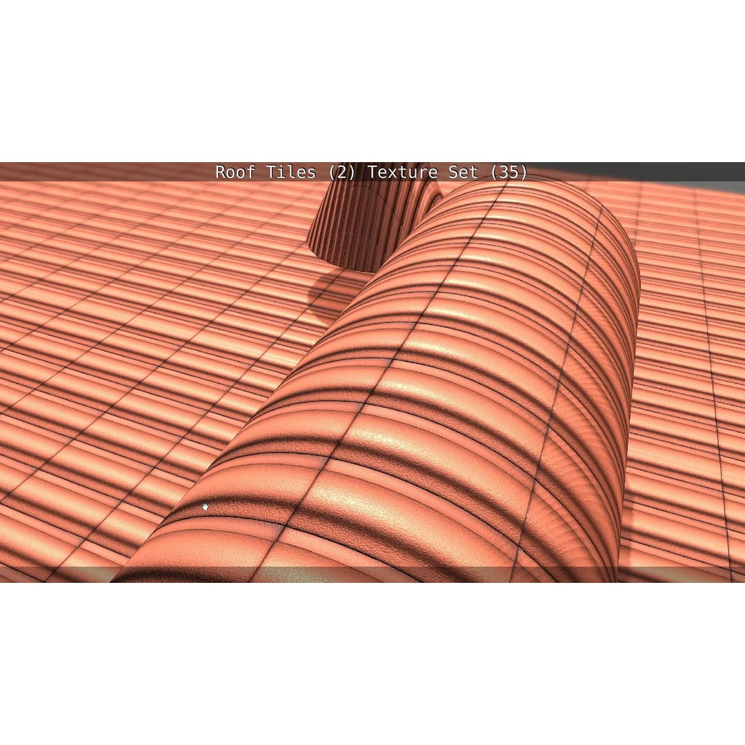 Roof Tiles 3D Model – PBR Texture Set, 4K Resolution - View 14