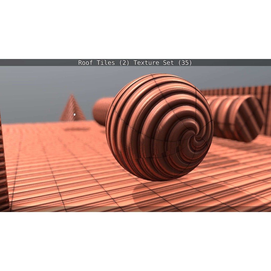 Roof Tiles 3D Model – PBR Texture Set, 4K Resolution - View 140