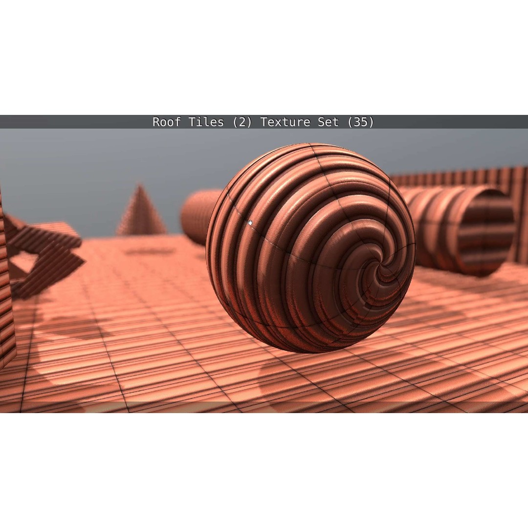 Roof Tiles 3D Model – PBR Texture Set, 4K Resolution - View 144